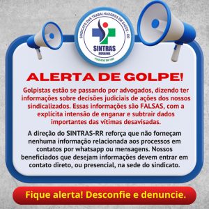 Leia mais sobre o artigo ALERTA DE GOLPE