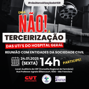 Leia mais sobre o artigo Convite à Sociedade Civil Organizada: Diga Não à Terceirização das UTIs do HGR