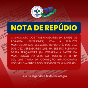 Leia mais sobre o artigo NOTA DE REPÚDIO